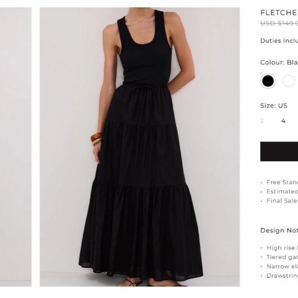 DISSH fletcher tiered maxi skirt